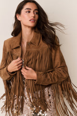 Maelis Suede Fringe Jacket | Loveshackfancy discount