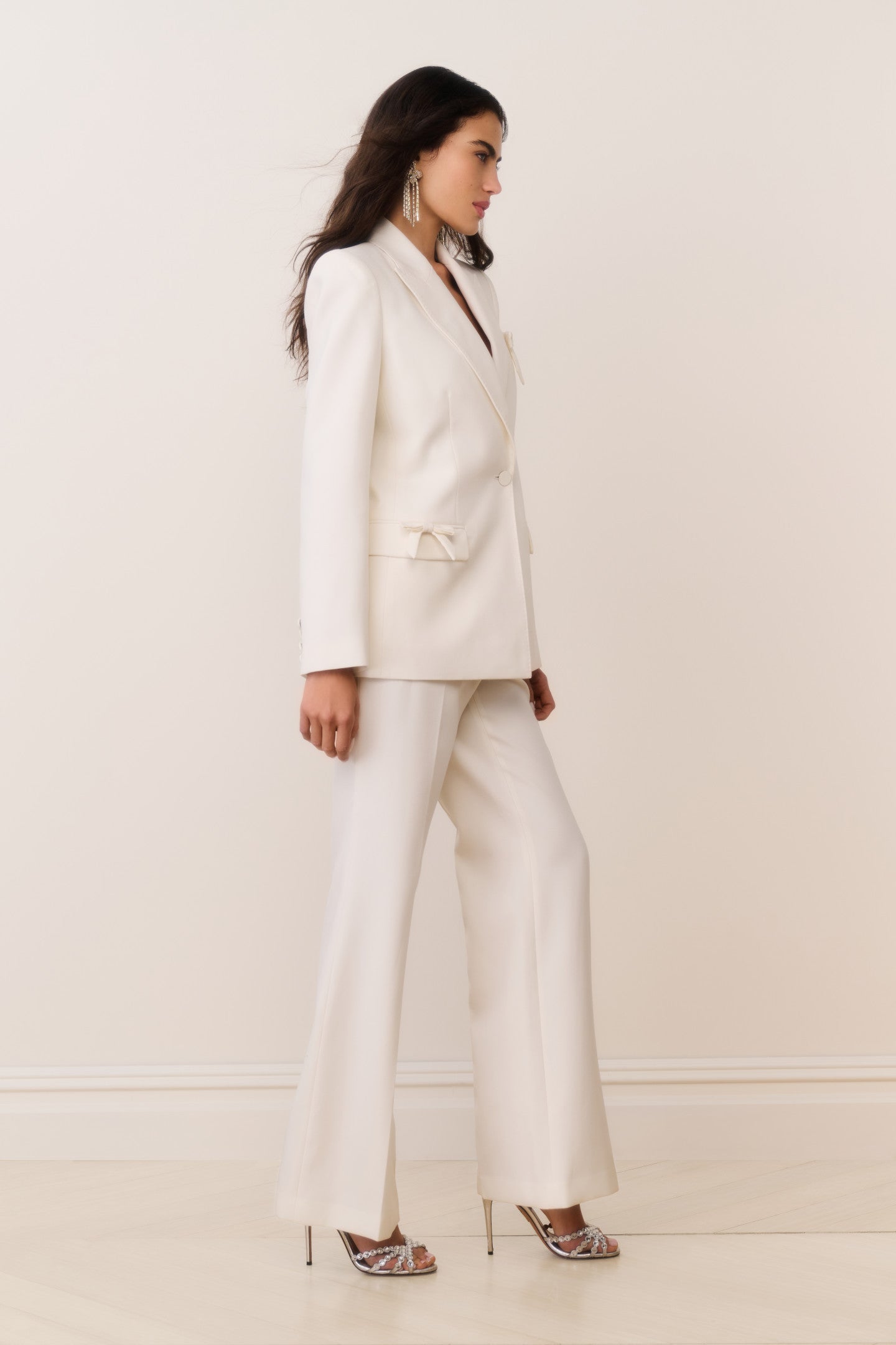 Shayne Wool-Blend Bow-Embellished Blazer | Loveshackfancy for sale