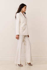 Shayne Wool-Blend Bow-Embellished Blazer | Loveshackfancy for sale
