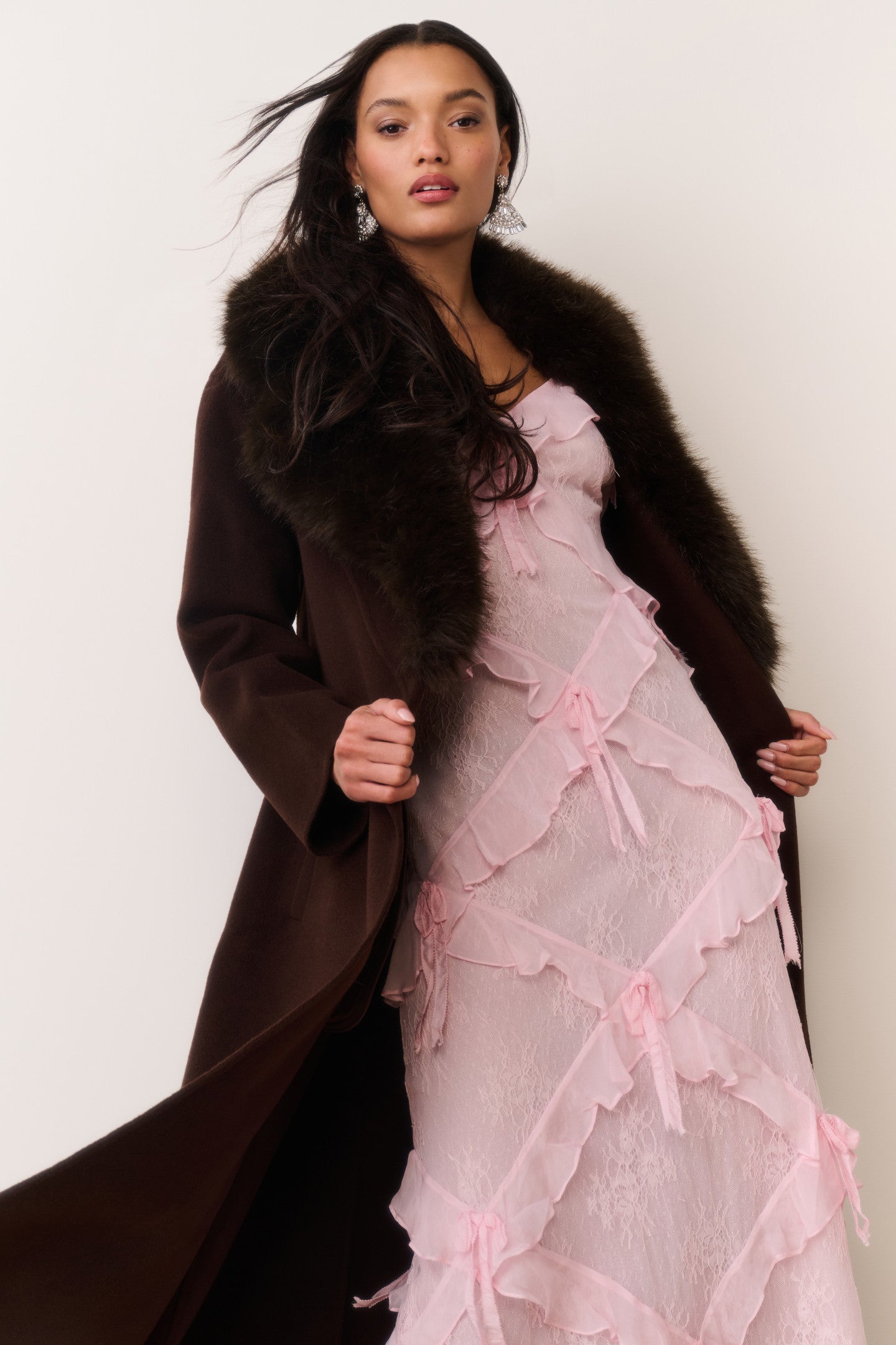 Kenzia Faux Fur Collar Wool Coat | Loveshackfancy US