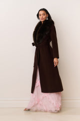 Kenzia Faux Fur Collar Wool Coat | Loveshackfancy US