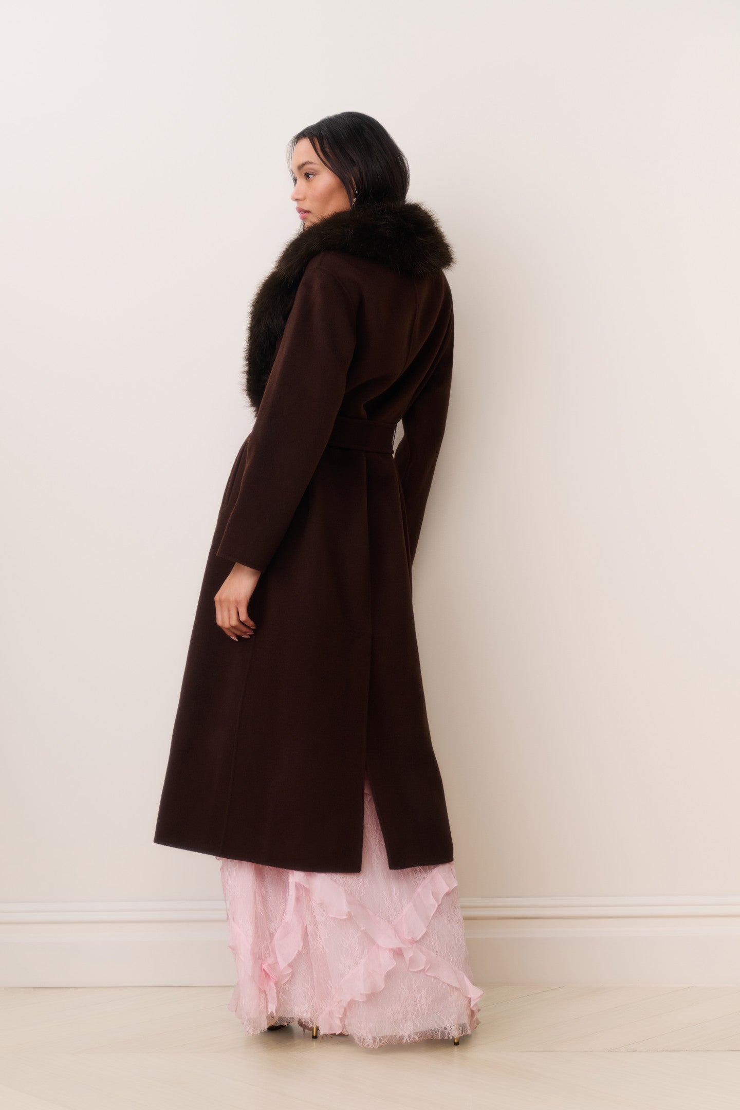 Kenzia Faux Fur Collar Wool Coat | Loveshackfancy US