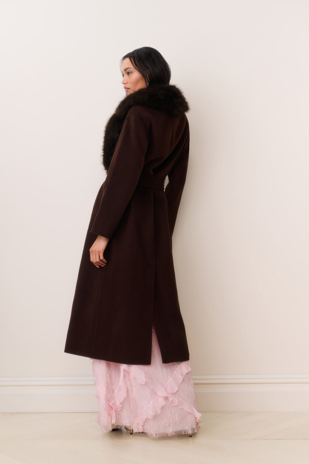 Kenzia Faux Fur Collar Wool Coat | Loveshackfancy US