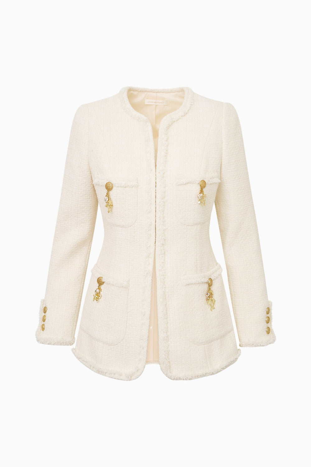 Adrina Tweed Embellished Jacket | Loveshackfancy US