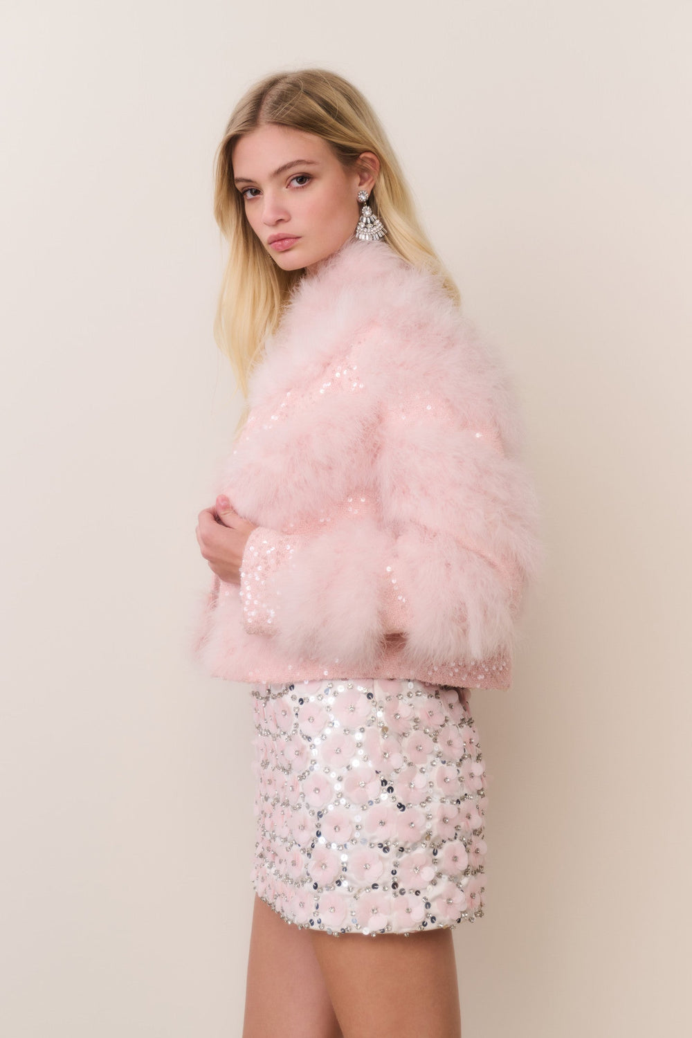 Curran Feather & Sequin Jacket | Loveshackfancy online