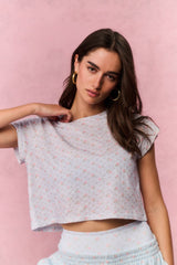 Rubin Cropped Cotton Tee | Loveshackfancy for sale