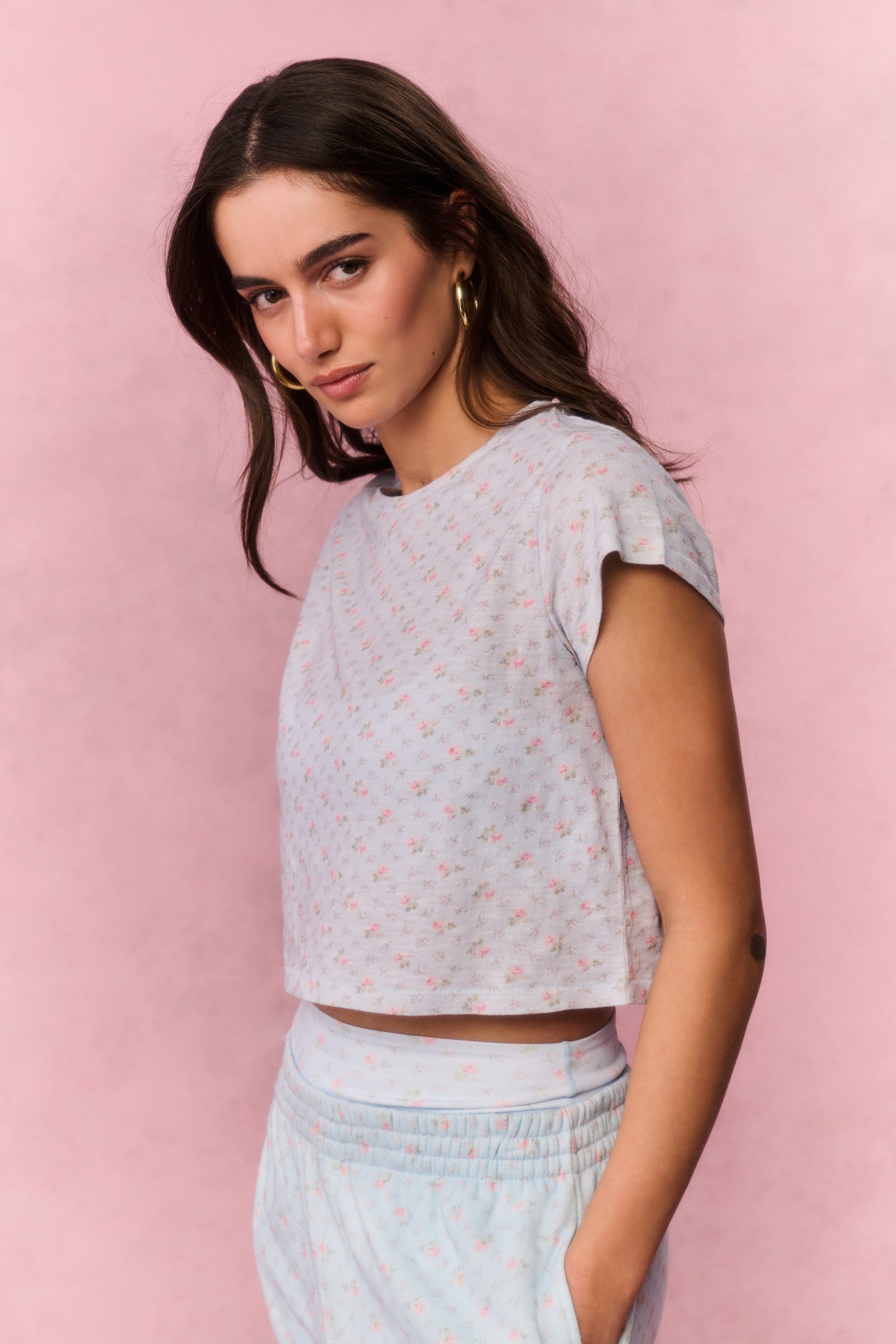 Rubin Cropped Cotton Tee | Loveshackfancy for sale