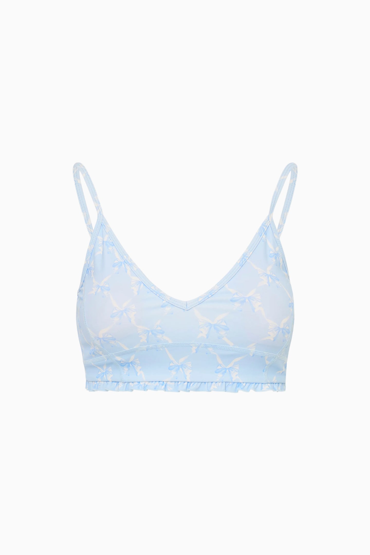 Erza Bow Print Active Bra | Loveshackfancy US