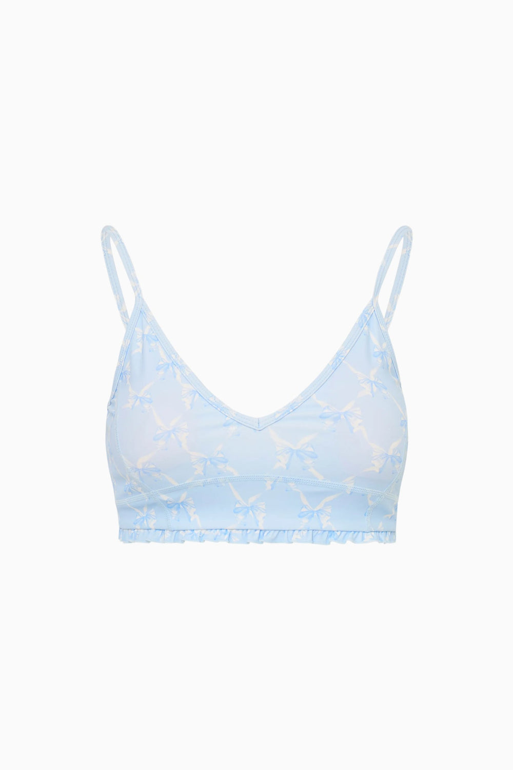 Erza Bow Print Active Bra | Loveshackfancy US