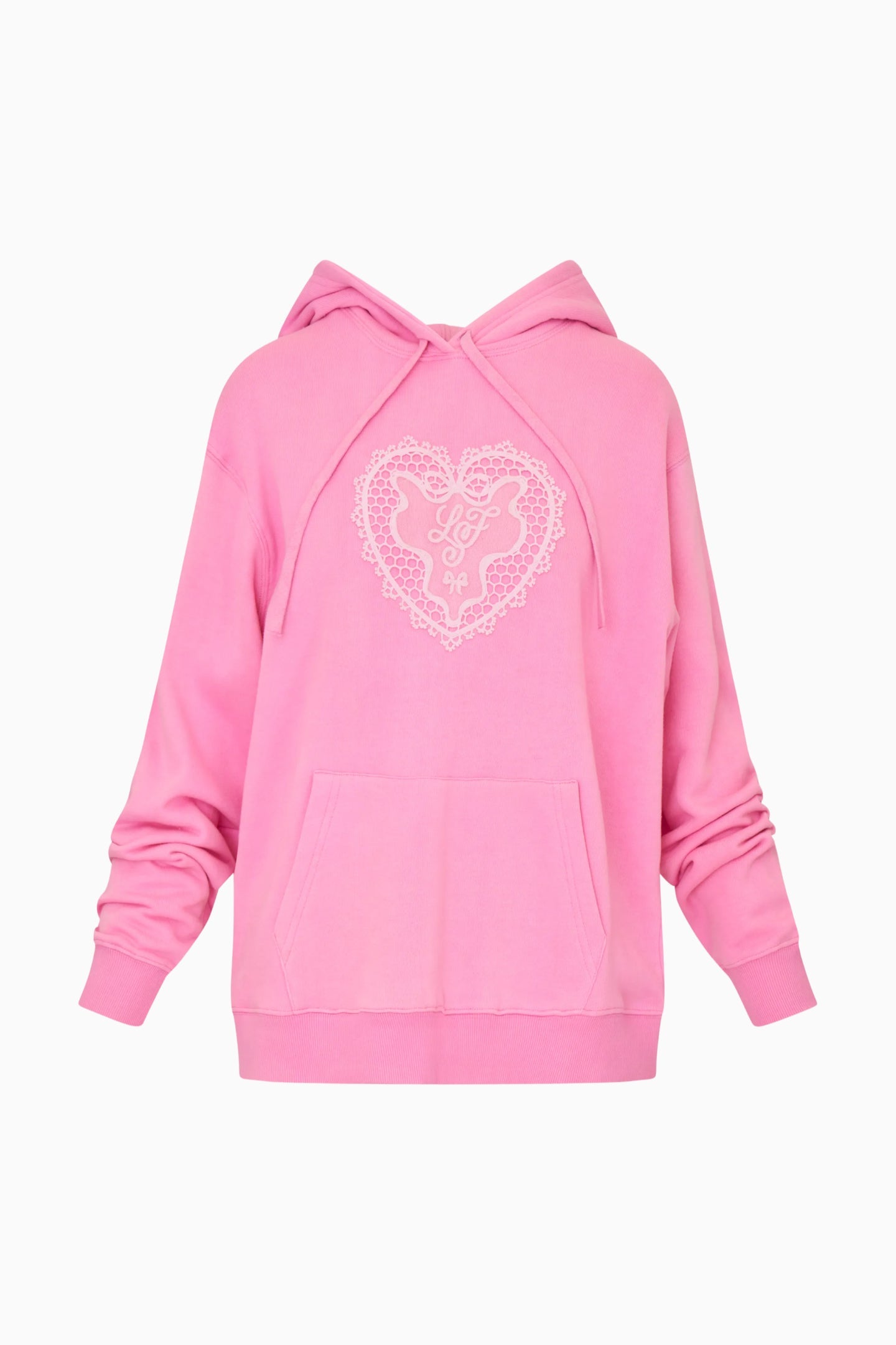 Nacova Heart Doily Fleece Hoodie | Loveshackfancy sale