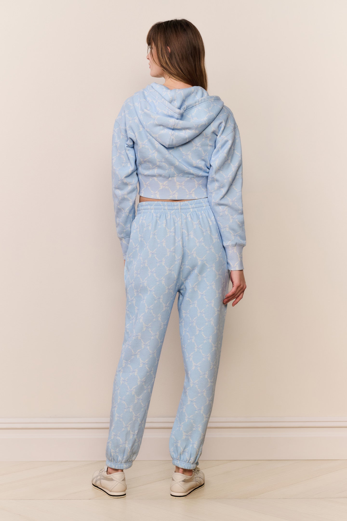 Arienne Cropped Bow Print Hoodie | Loveshackfancy for sale