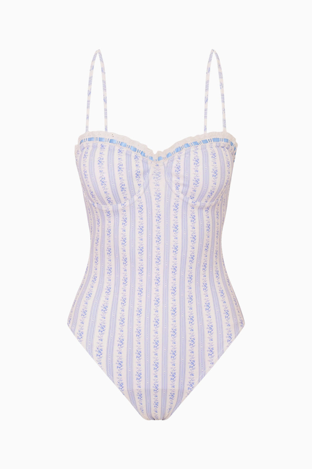 Brooksie Floral Striped One-Piece Swimsuit | Loveshackfancy for sale