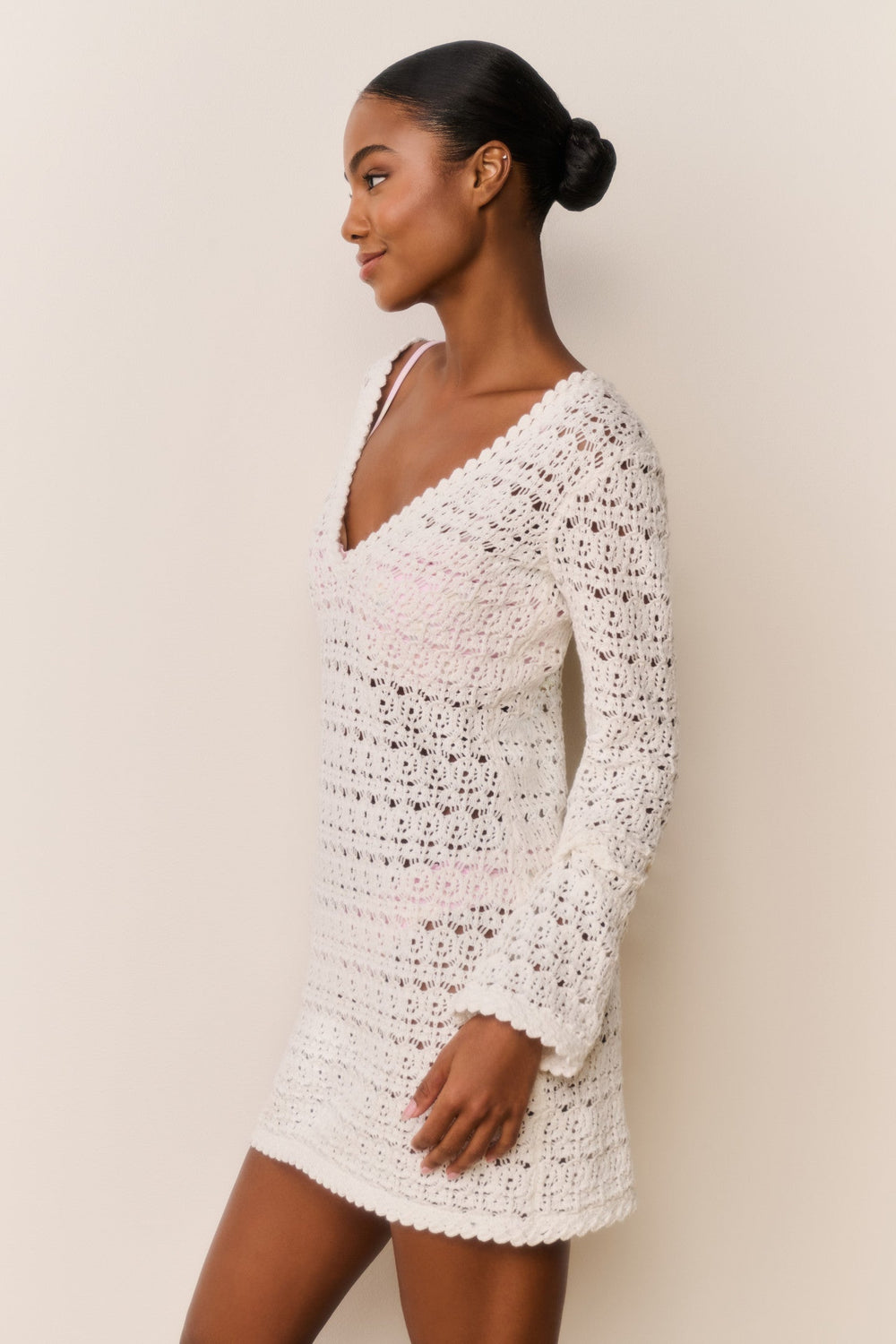Vespa Crochet Mini Cover-Up Dress | Loveshackfancy US