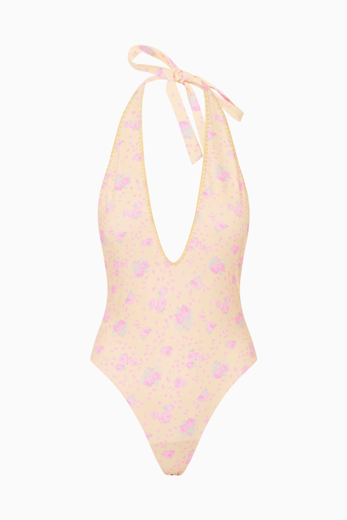 Meegan Floral Halter One-Piece Swimsuit | Loveshackfancy near me