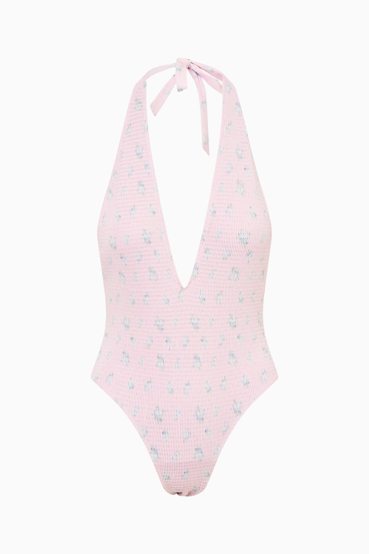 Gienna Floral Halter One-Piece Swimsuit | Loveshackfancy online