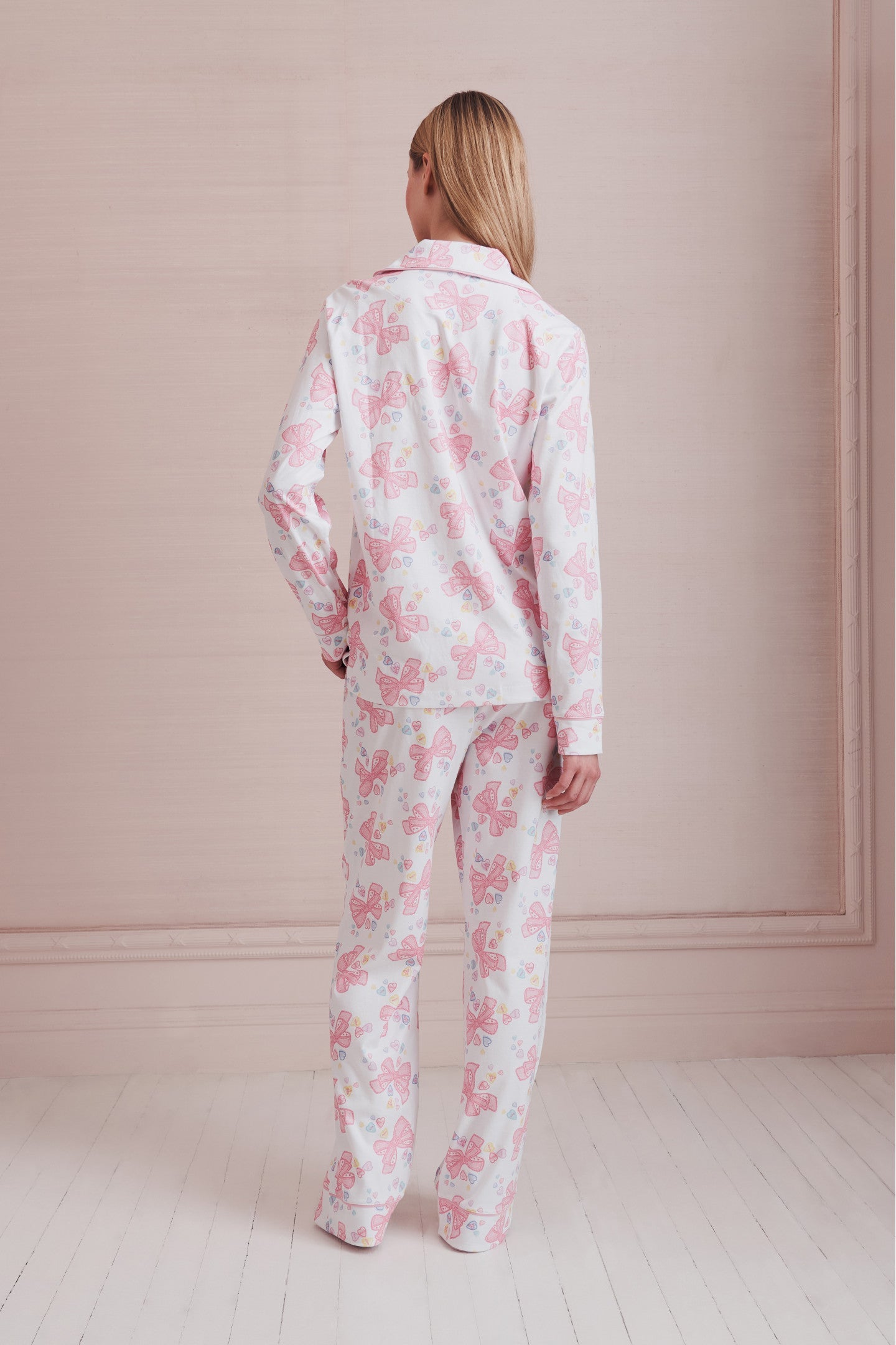 LoveShackFancy x Roller Rabbit Doily Beux Women's Long Sleeve Polo Pajama Set | Loveshackfancy near me