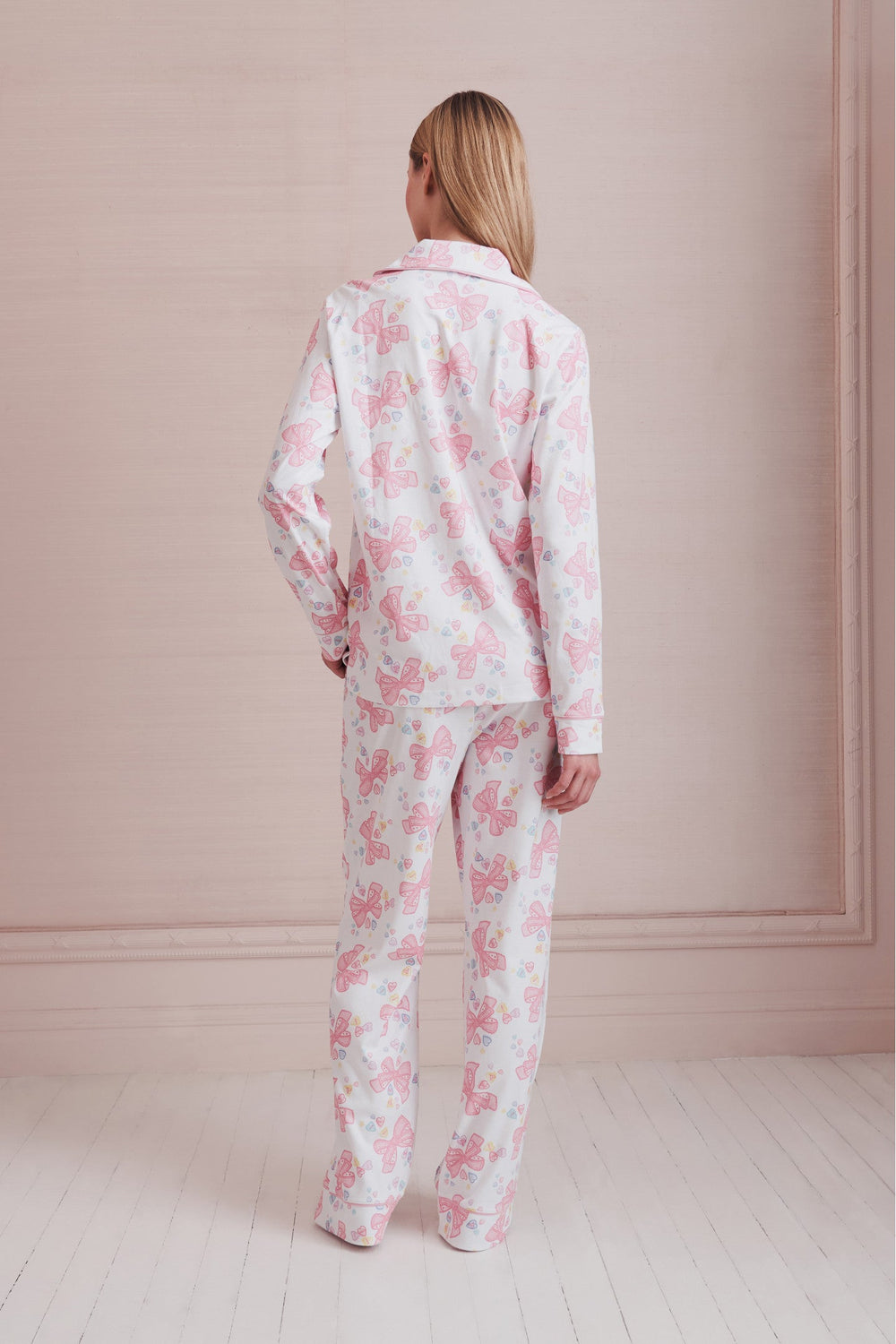 LoveShackFancy x Roller Rabbit Doily Beux Women's Long Sleeve Polo Pajama Set | Loveshackfancy near me