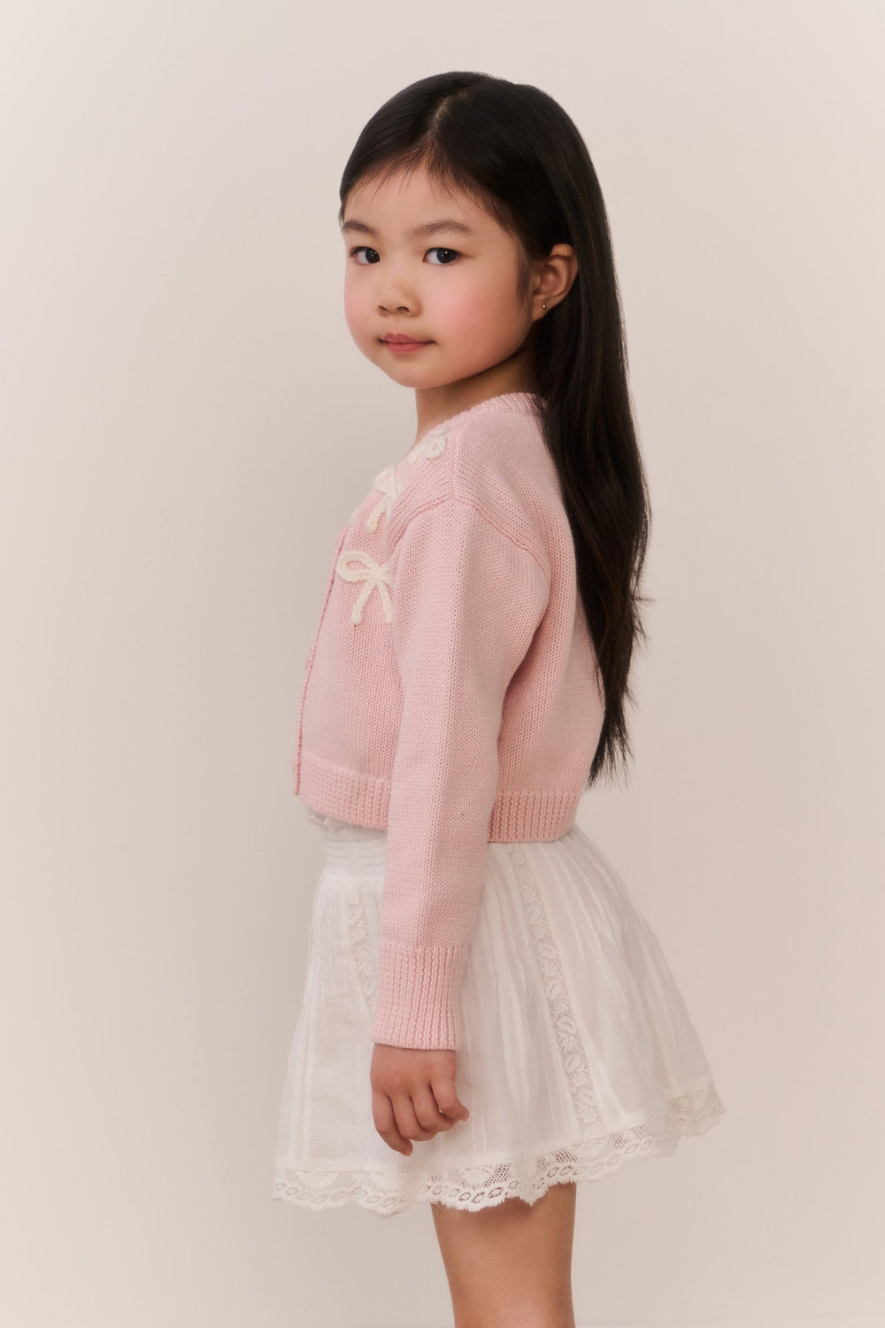 Little Girls Jayne Bow Embroidered Cardigan | Loveshackfancy sale