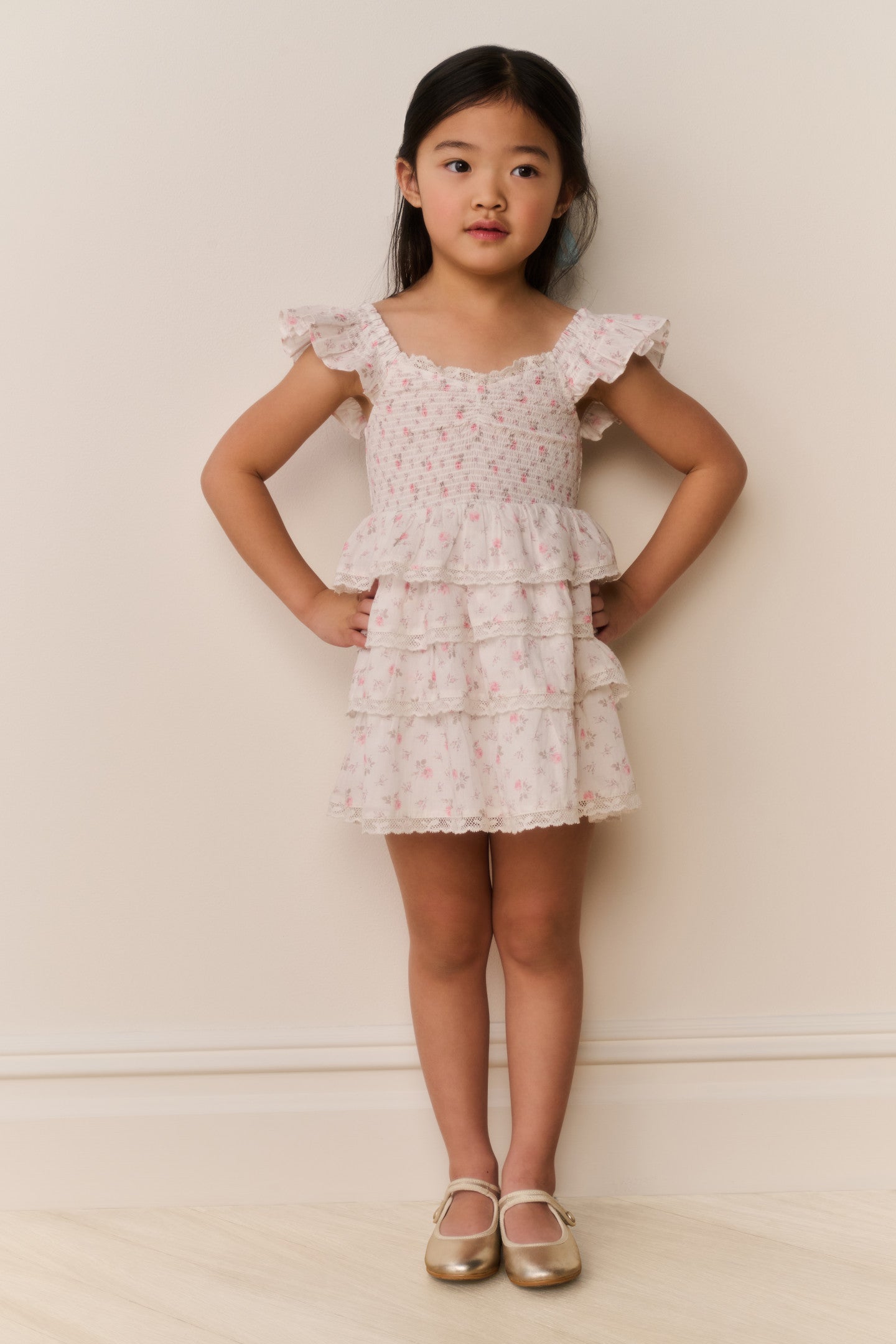Little Girls Linoette Floral Cotton Dress | Loveshackfancy for sale