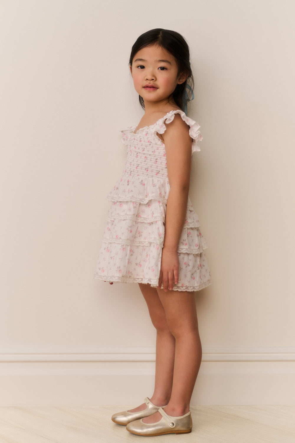 Little Girls Linoette Floral Cotton Dress | Loveshackfancy for sale
