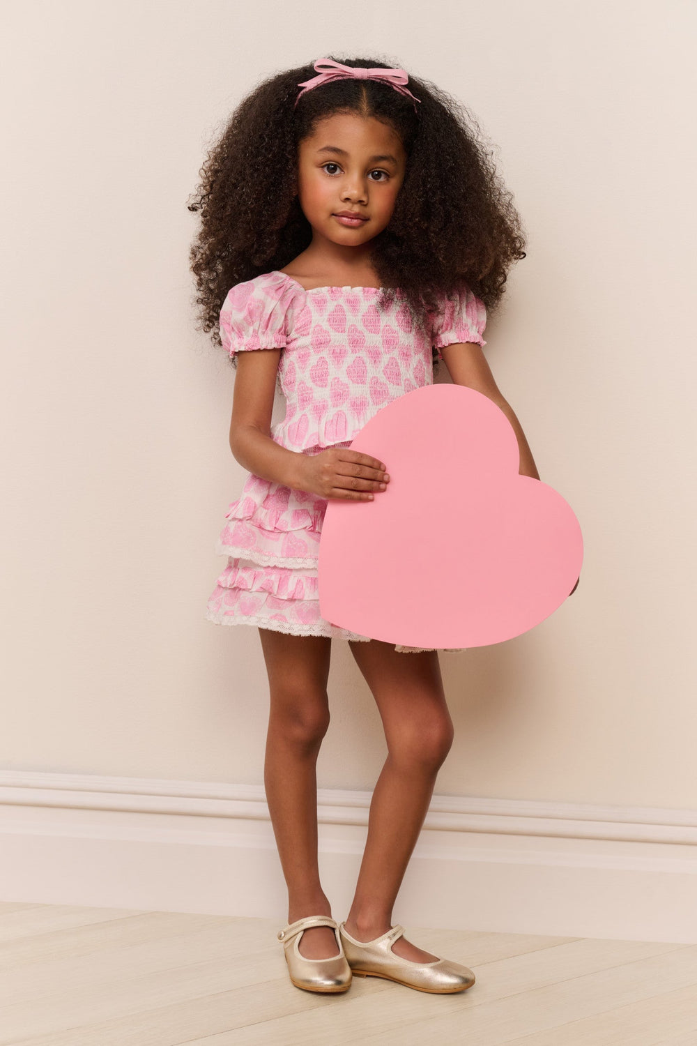 Little Girls Fabielle Heart Print Top | Loveshackfancy US