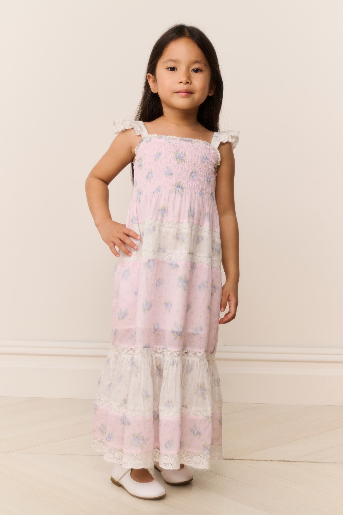 Little Girls Rhiannon Mixed Print Maxi Dress | Loveshackfancy online