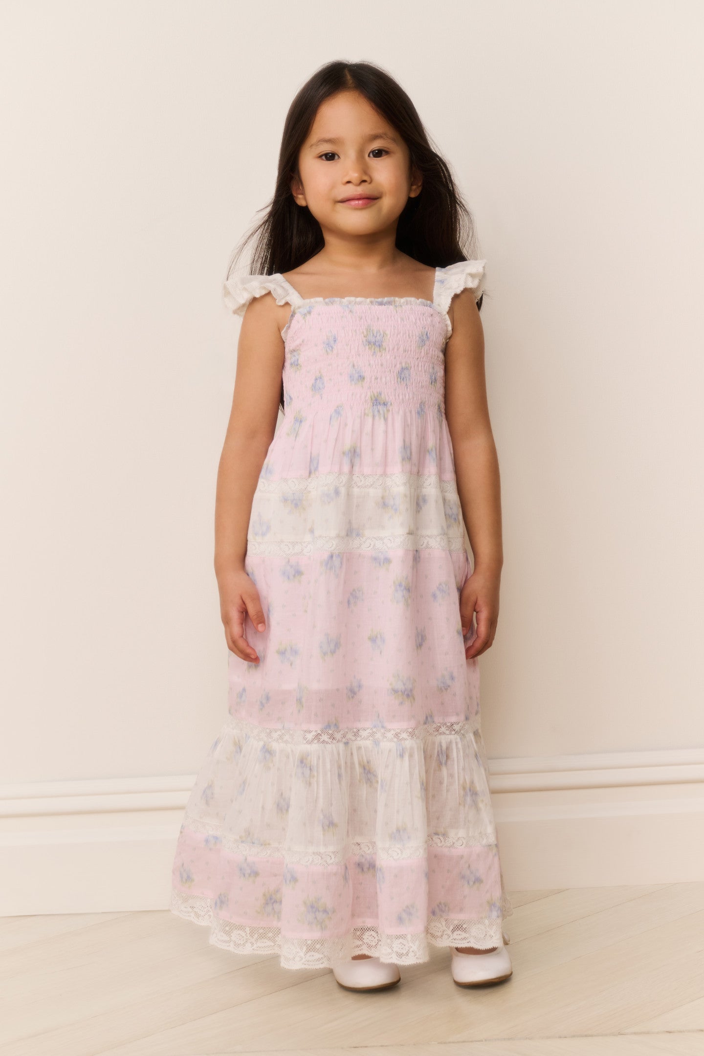Little Girls Rhiannon Mixed Print Maxi Dress | Loveshackfancy online