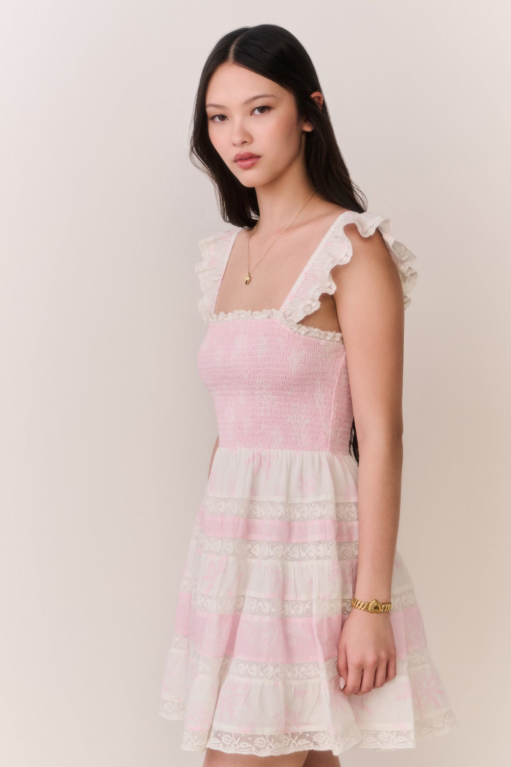 Colbera Mixed Print Cotton Mini Dress | Loveshackfancy outlet
