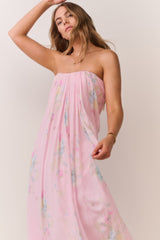 Emara Strapless Floral Chiffon Gown | Loveshackfancy discount
