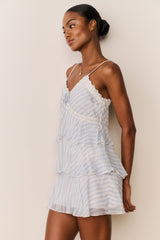 Marlia Striped Chiffon Mini Dress | Loveshackfancy for sale