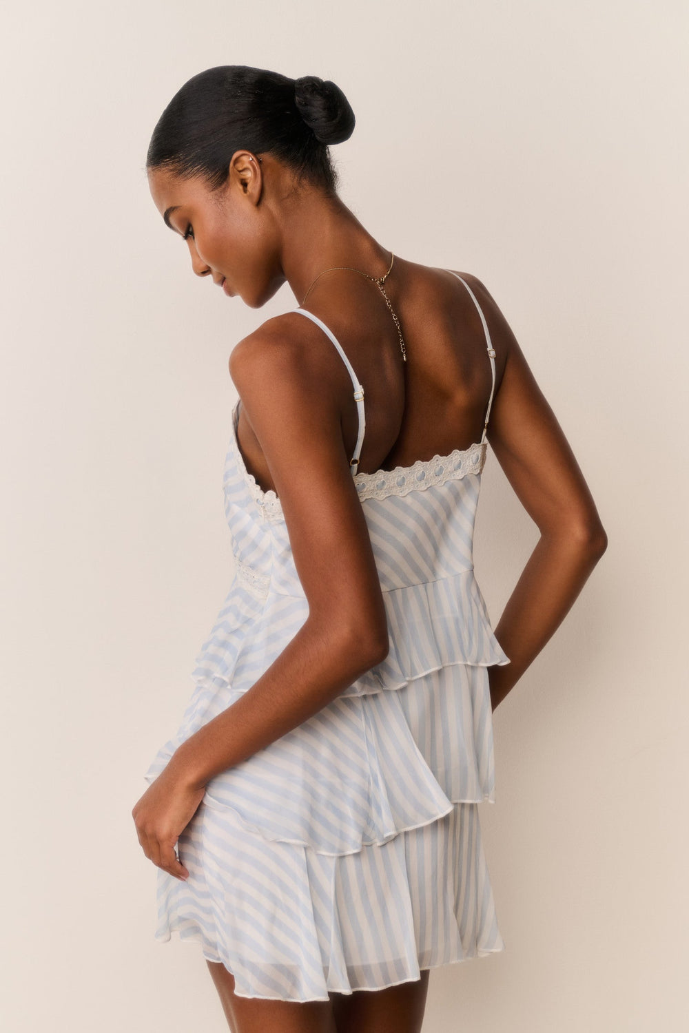 Marlia Striped Chiffon Mini Dress | Loveshackfancy for sale