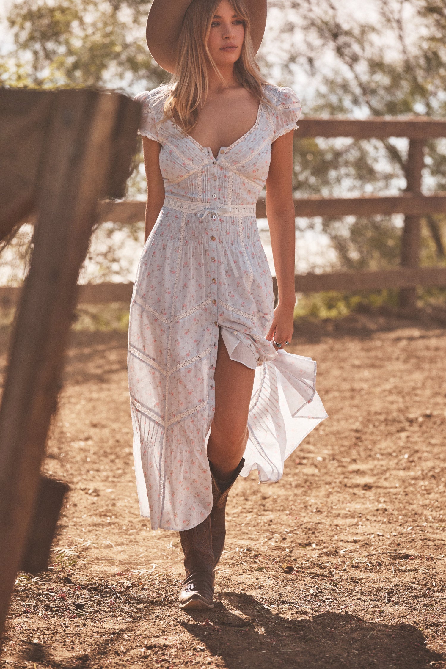 Aurela Floral Cotton Midi Dress | Loveshackfancy on sale
