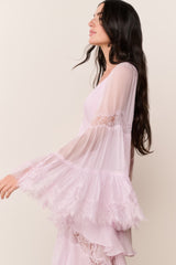 Devina Silk Chiffon Lace Maxi Dress | Loveshackfancy US