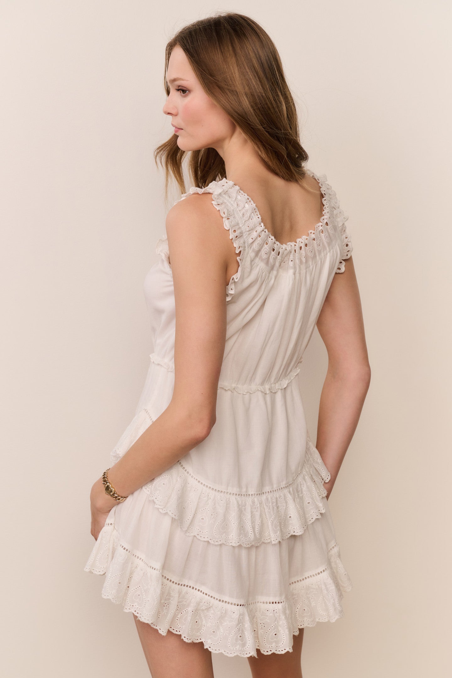 Zayan Heart Eyelet Cotton Mini Dress | Loveshackfancy sale