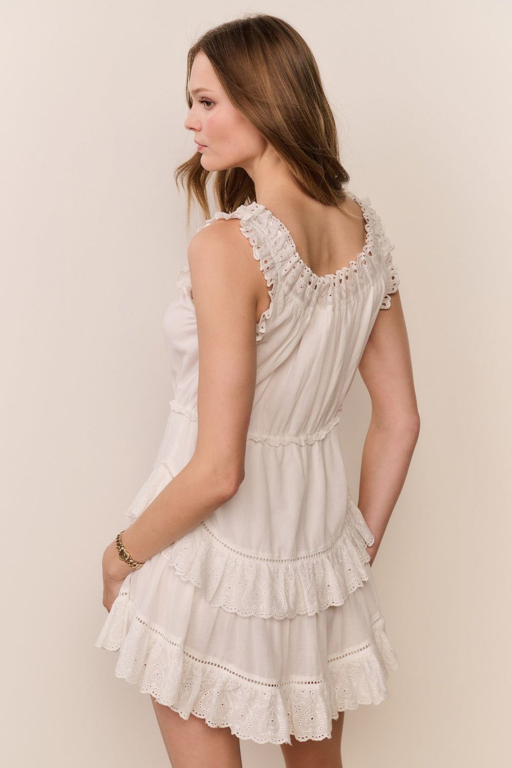 Zayan Heart Eyelet Cotton Mini Dress | Loveshackfancy sale