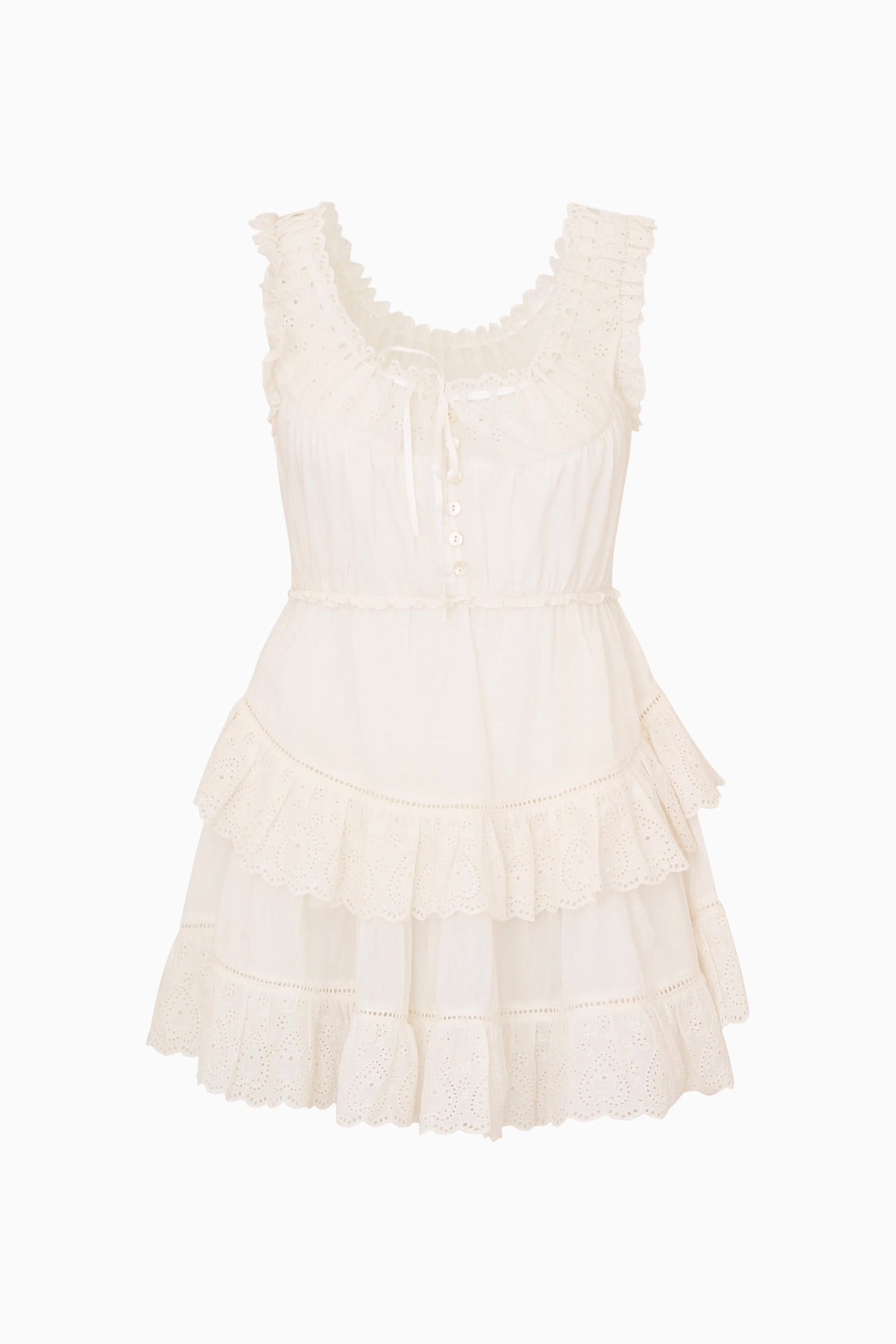 Zayan Heart Eyelet Cotton Mini Dress | Loveshackfancy sale