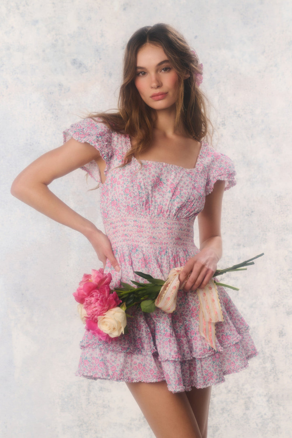 Re-Edition Stanton Floral Cotton Mini Dress | Loveshackfancy US