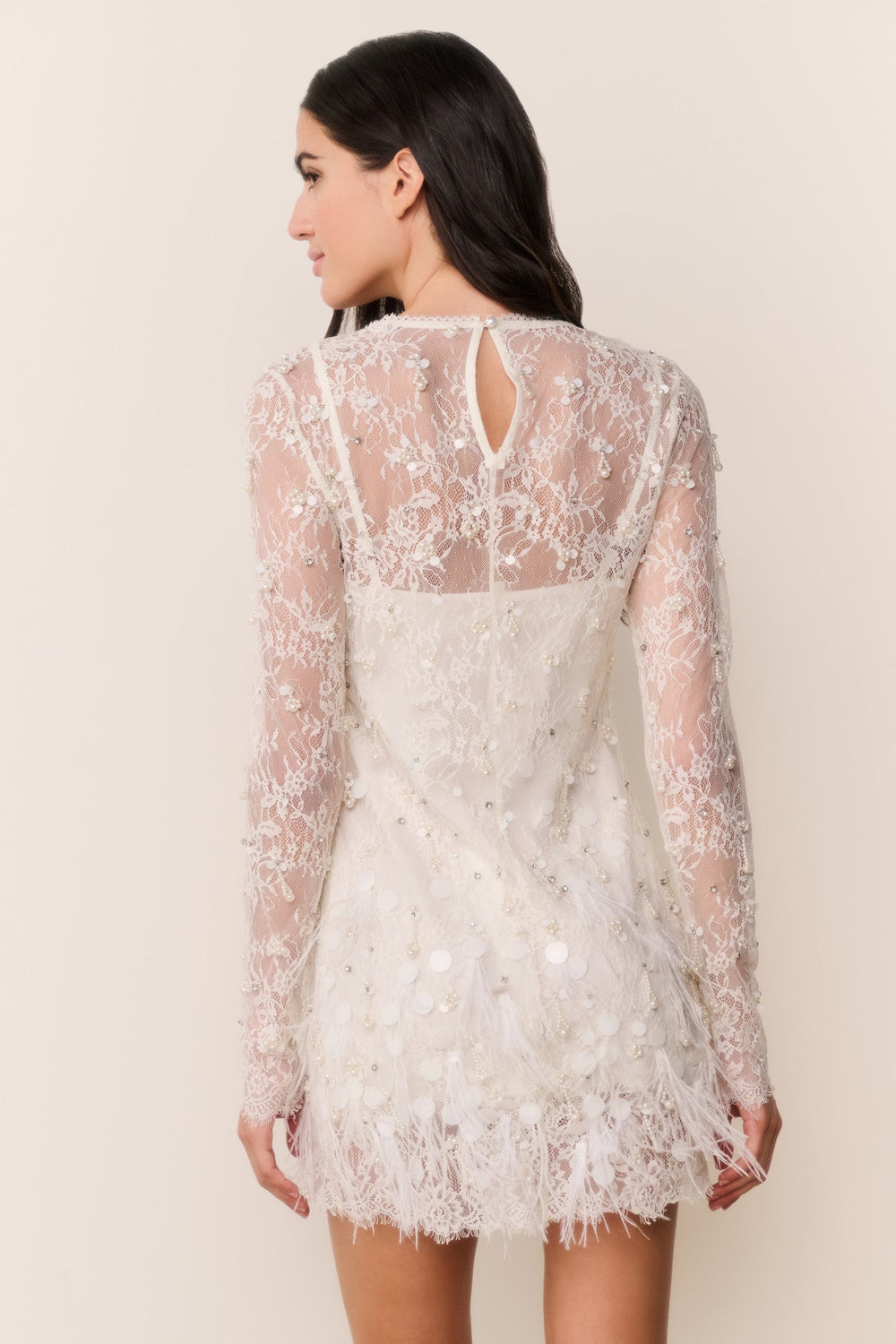 Alouetta Embellished Lace Mini Dress | Loveshackfancy online