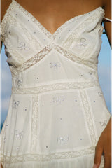 Solbina Crystal Bow Cotton Mini Dress | Loveshackfancy near me