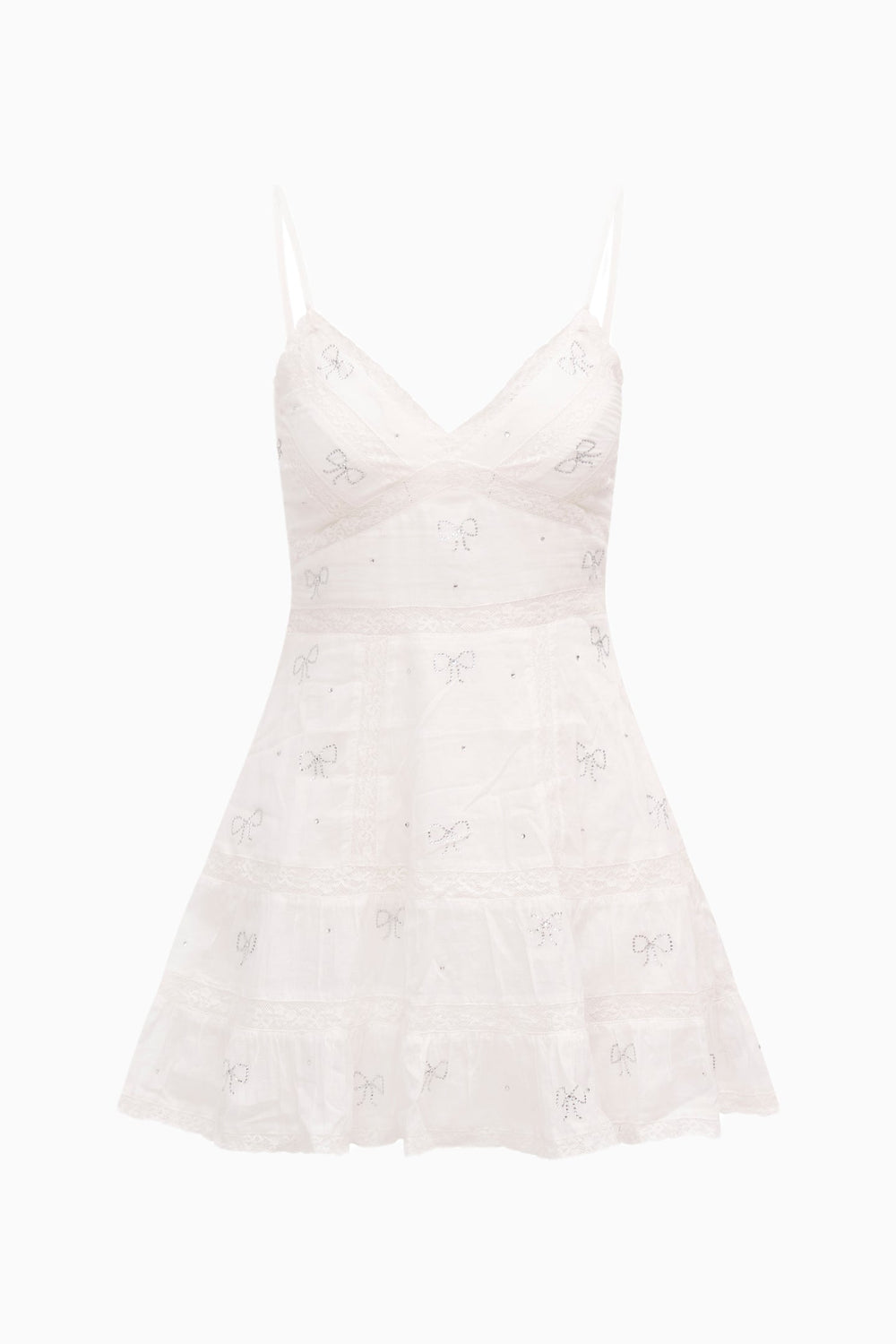 Solbina Crystal Bow Cotton Mini Dress | Loveshackfancy near me
