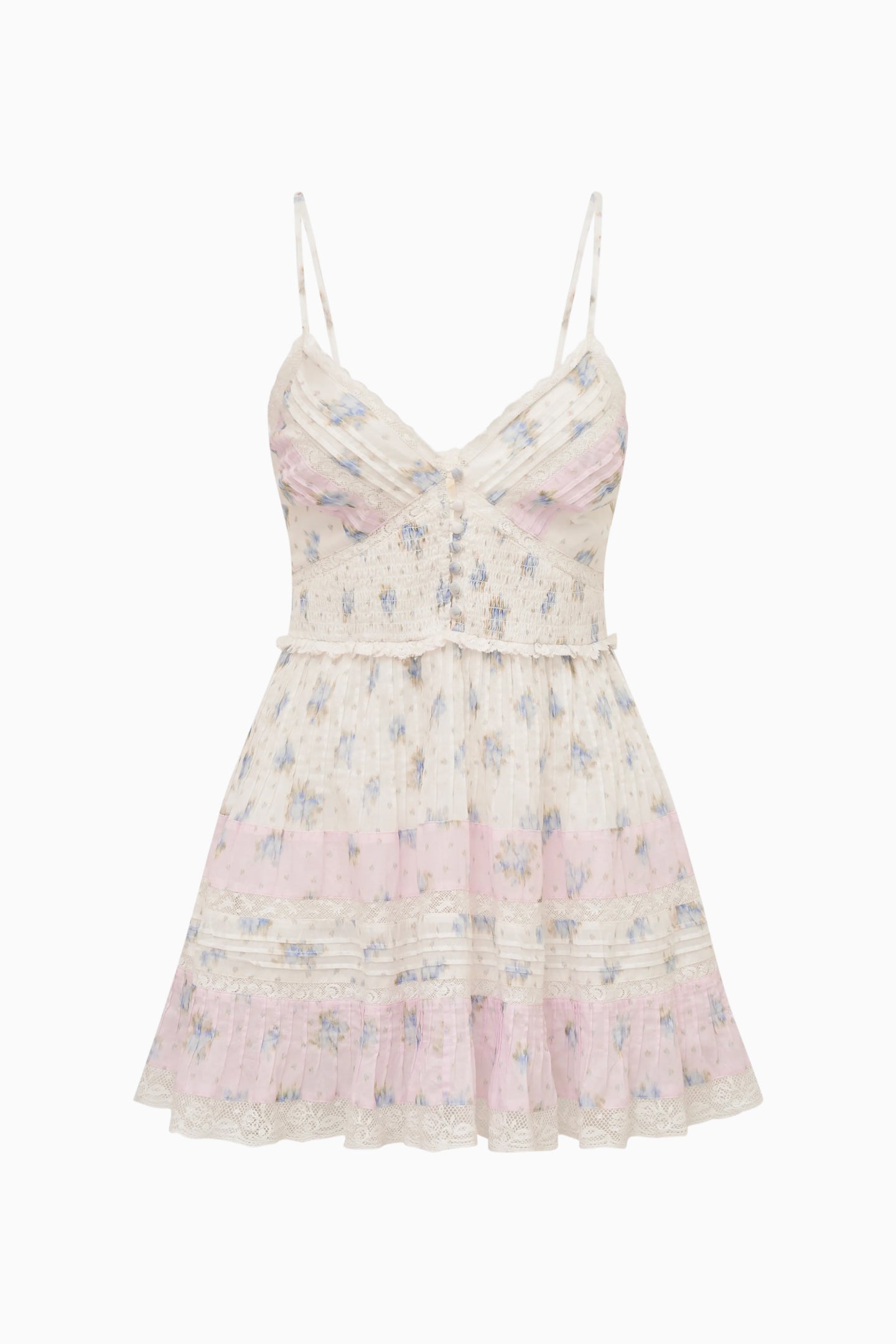 Krista Mixed Print Cotton Mini Dress | Loveshackfancy online