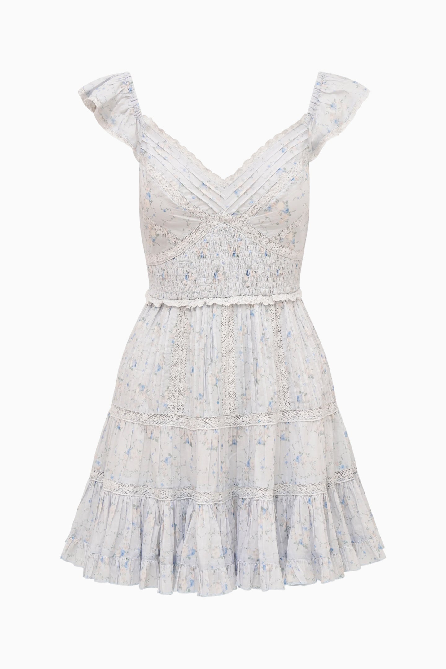 Presline Floral Wreath Print Mini Dress | Loveshackfancy discount