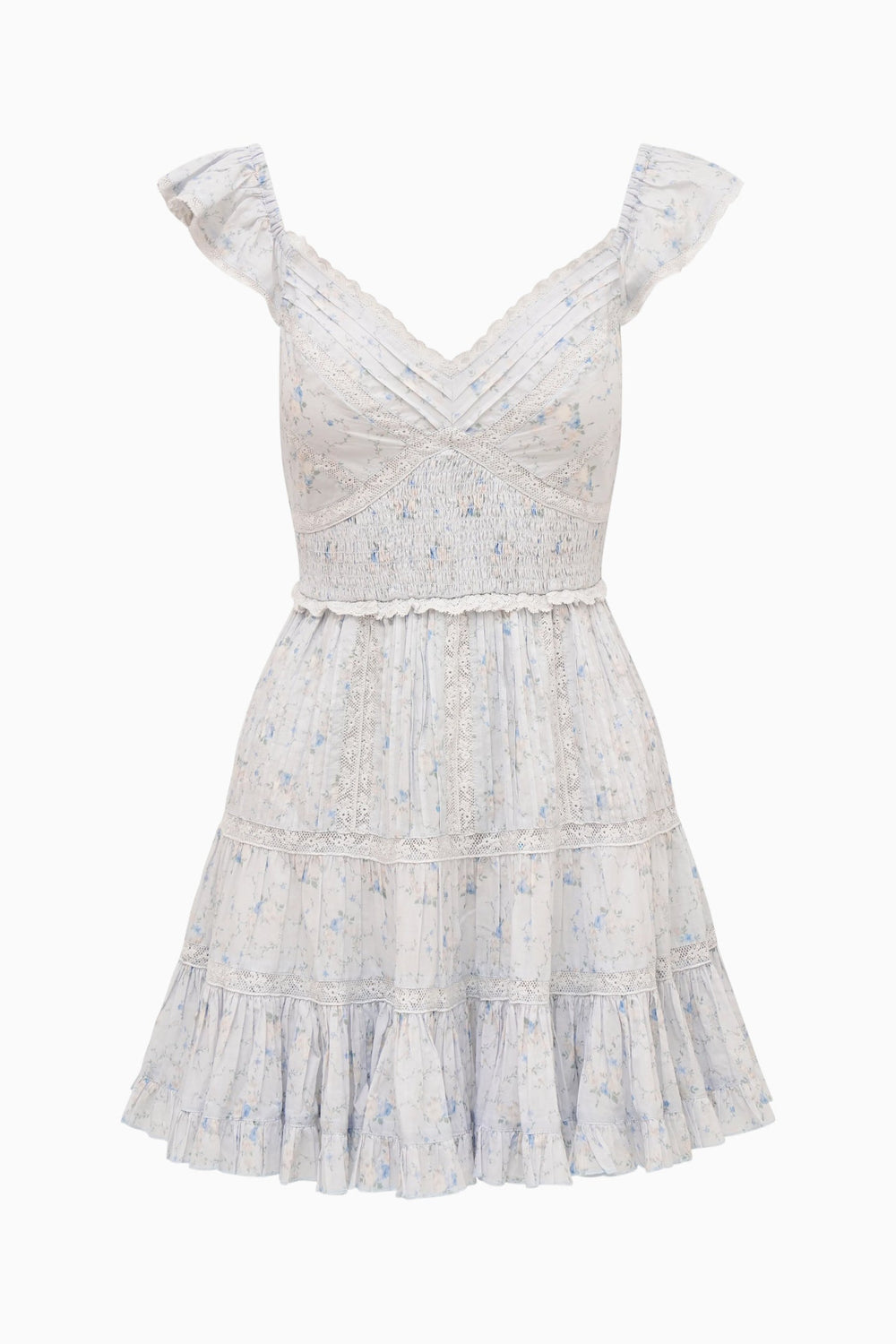 Presline Floral Wreath Print Mini Dress | Loveshackfancy discount