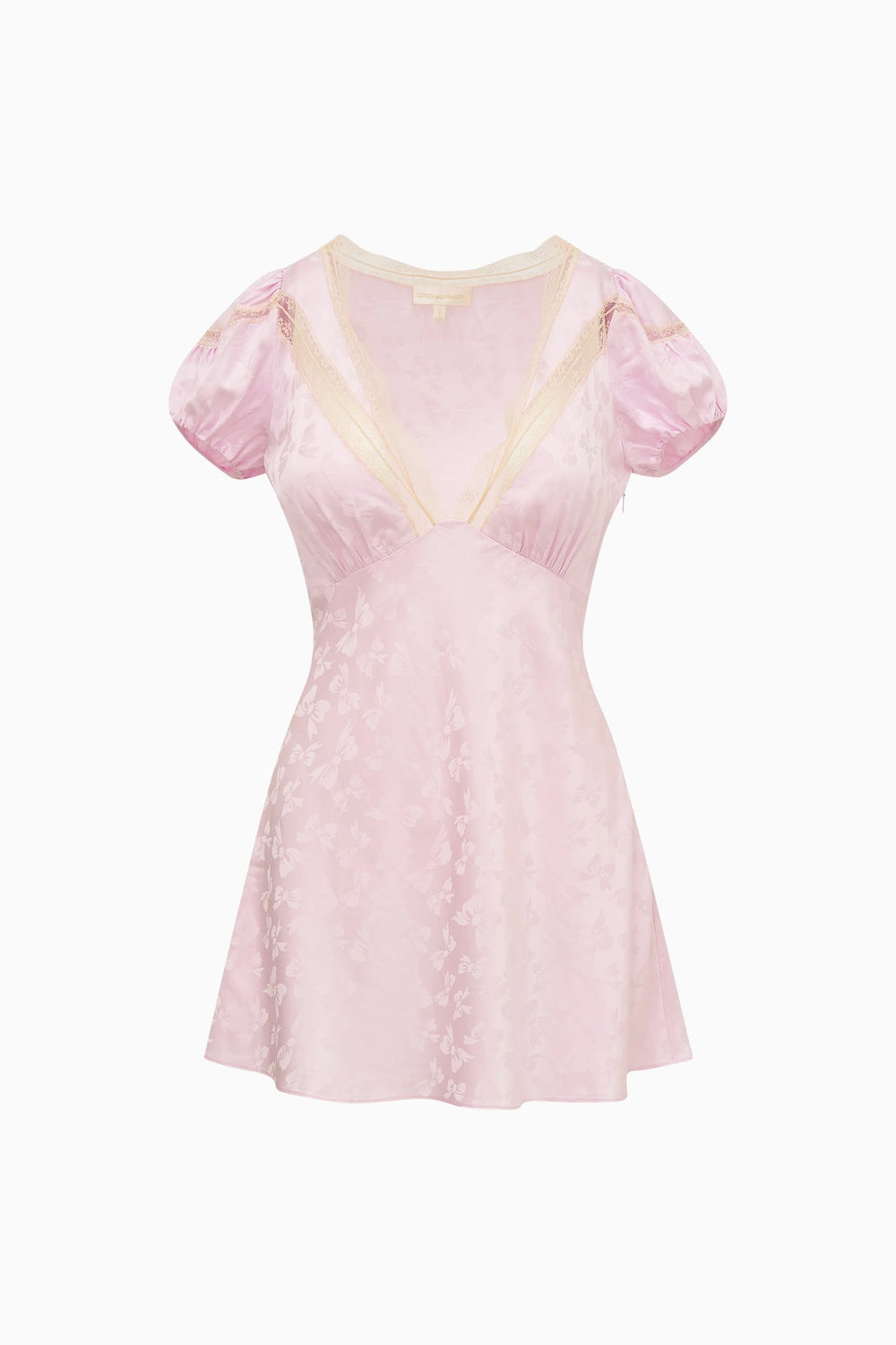 Sylara Silk-Blend Bow Jacquard Mini Dress | Loveshackfancy for sale