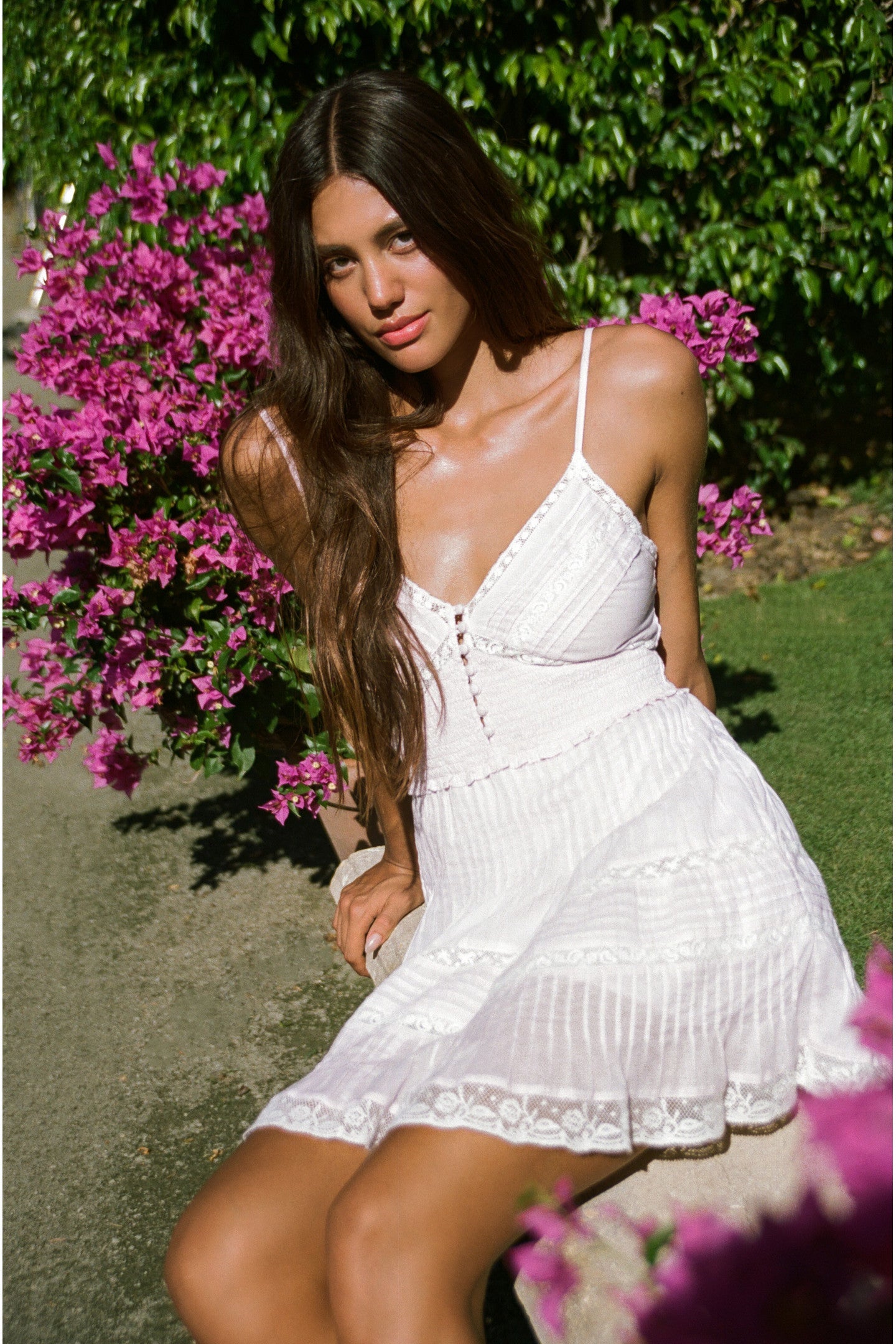 Krista Lace-Trimmed Cotton Mini Dress | Loveshackfancy on sale
