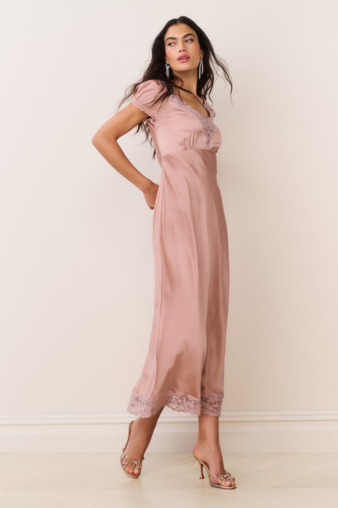 Taylis Satin Lace Maxi Dress | Loveshackfancy discount