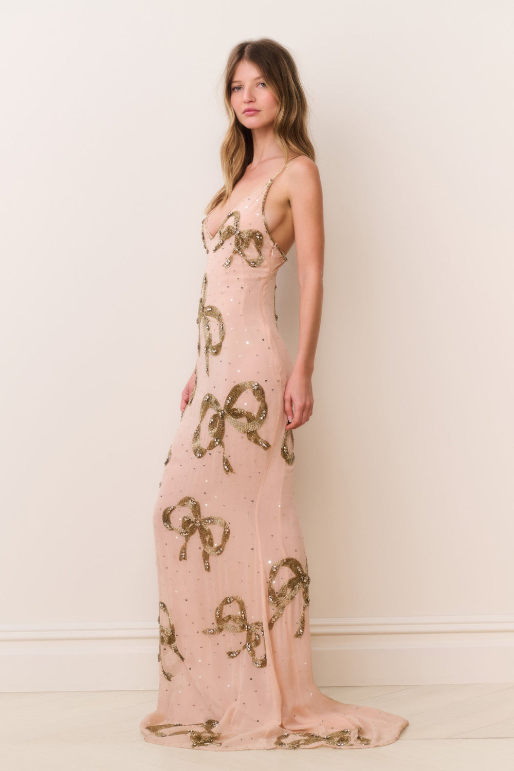 Berisa Beaded Bow Maxi Dress | Loveshackfancy for sale