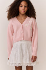 Tween Jayne Bow Embroidered Cardigan | Loveshackfancy discount