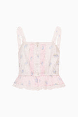 Tween Jessamine Mixed Print Top | Loveshackfancy on sale
