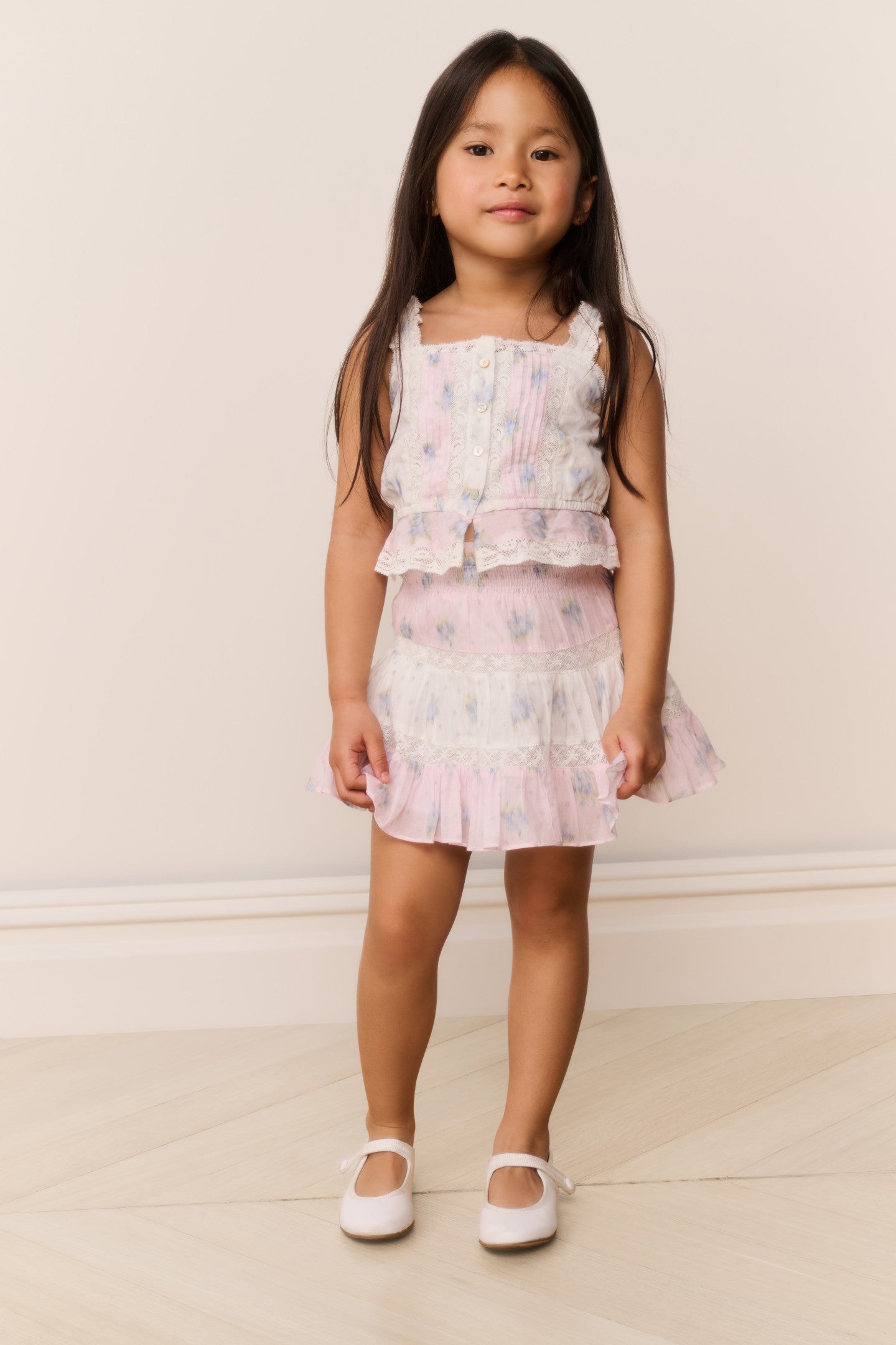 Little Girls Raf Mixed Print Skirt | Loveshackfancy near me